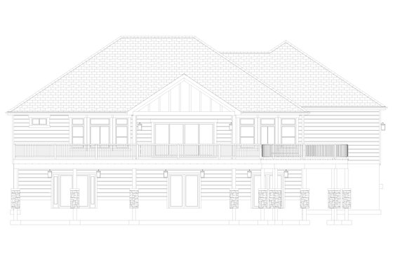 Exterior - Rear Elevation 3 for Craftsman House Plan #1060-265 - 3 bed, 2.5 bath