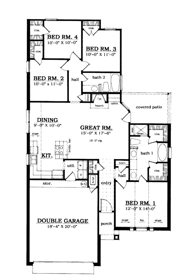 Home Plan - Ranch Floor Plan - Main Floor Plan #42-571