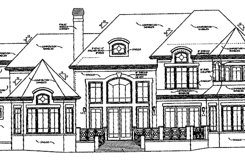 Home Plan - Exterior - Rear Elevation for Classical House Plan #453-352 - 4 bed, 3 bath