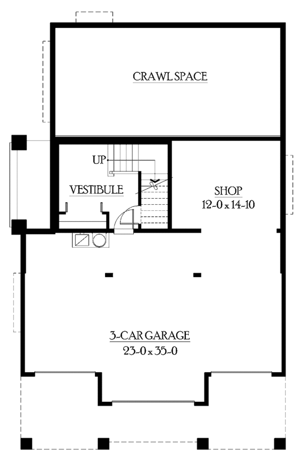 House Design - Craftsman Floor Plan - Lower Floor Plan #132-236