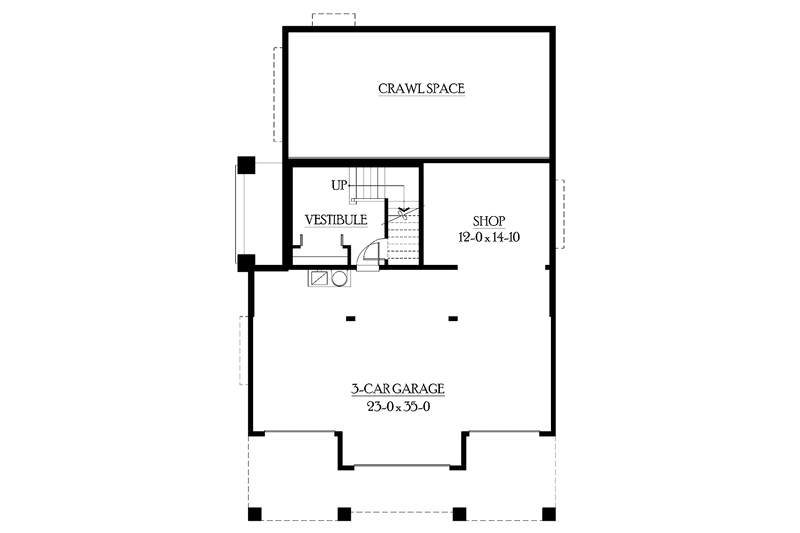 Home Plan - Floor Plan - Lower Floor for Craftsman House Plan #132-236 - 3 bed, 2.5 bath