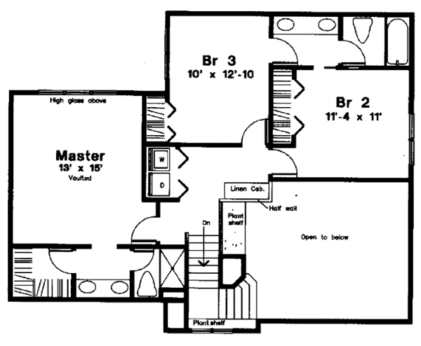 House Blueprint - Country Floor Plan - Upper Floor Plan #300-106