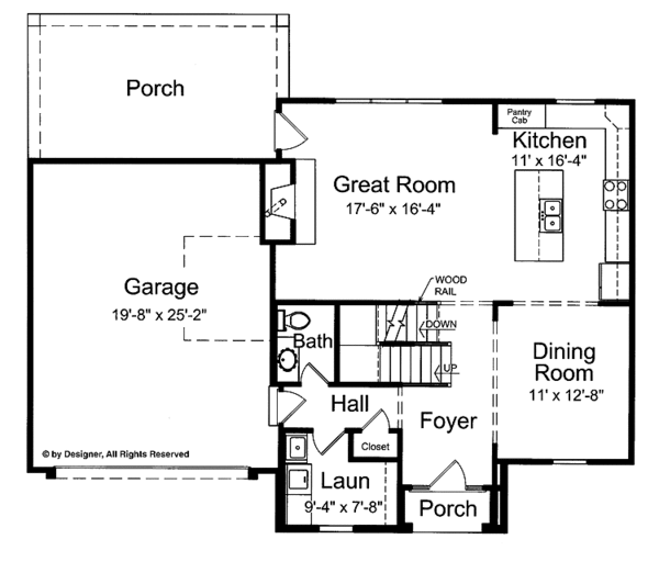 Architectural House Design - Traditional Floor Plan - Main Floor Plan #46-794