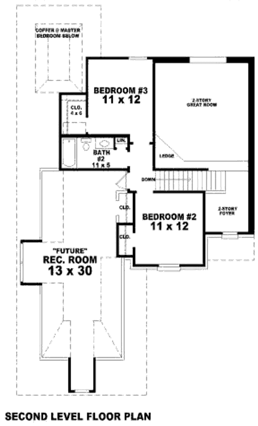 Floor Plan - Upper Floor for European House Plan #81-13646 - 3 bed, 2.5 bath