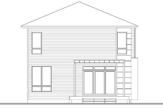 Exterior - Rear Elevation for Contemporary House Plan #23-2554 - 3 bed, 1.5 bath