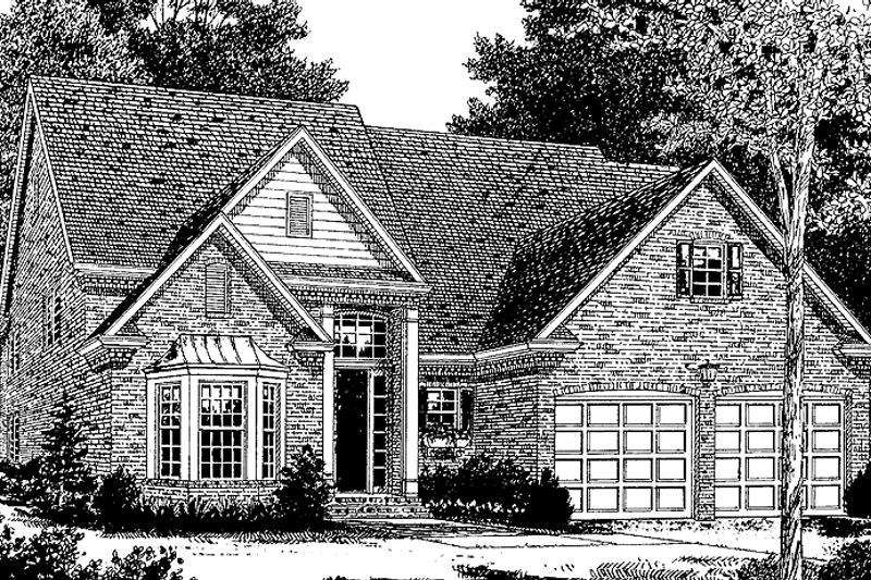 House Blueprint - Exterior - Front Elevation 3 for Traditional House Plan #453-135 - 3 bed, 2.5 bath