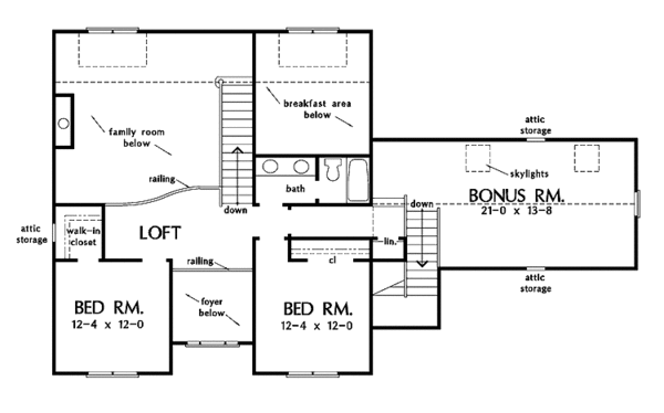 House Plan Design - Country Floor Plan - Upper Floor Plan #929-292