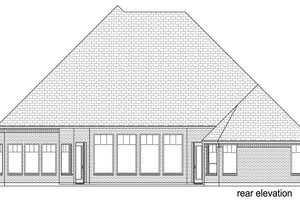 Exterior - Rear Elevation for European House Plan #84-600 - 4 bed, 3 bath