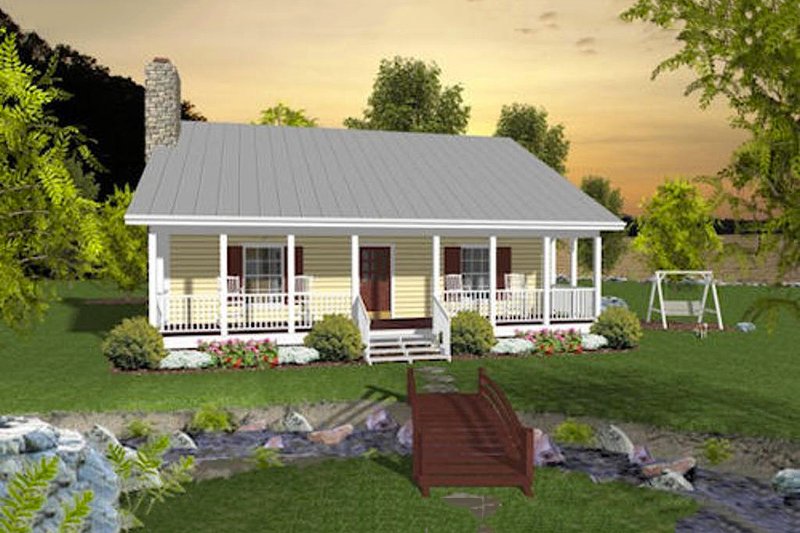 Architectural House Design - Country Exterior - Front Elevation Plan #56-559
