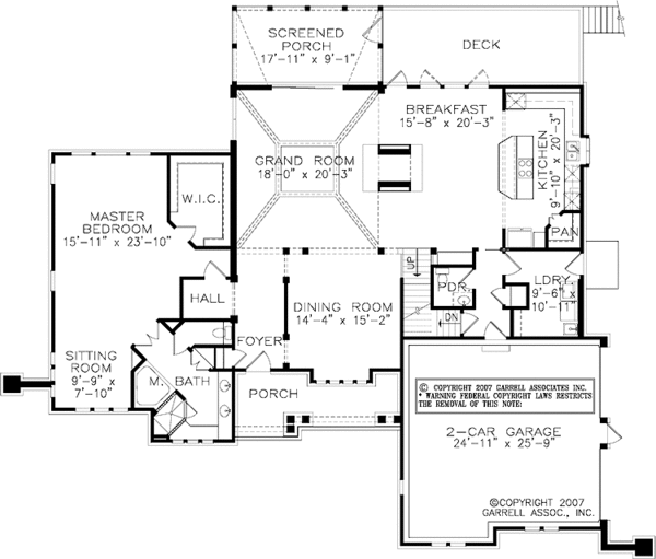 Dream House Plan - Craftsman Floor Plan - Main Floor Plan #54-258
