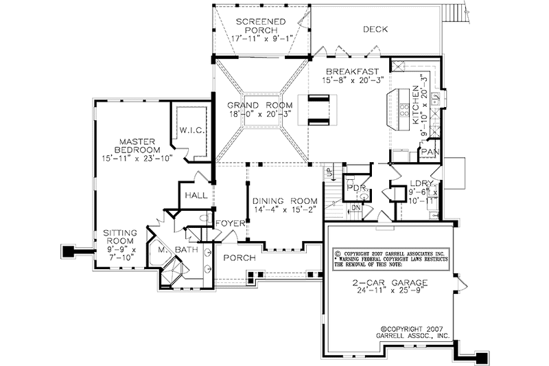 Dream House Plan - Floor Plan - Main Floor for Craftsman House Plan #54-258 - 3 bed, 2.5 bath