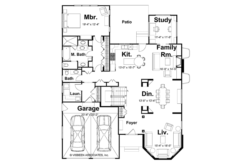 Home Plan - Floor Plan - Main Floor for Traditional House Plan #928-70 - 4 bed, 3.5 bath