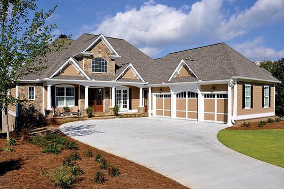 Exterior - Front Elevation 3 for Craftsman House Plan #437-69 - 4 bed, 3.5 bath