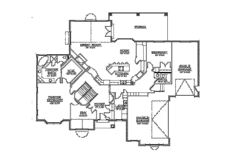 Dream House Plan - Floor Plan - Main Floor for Mediterranean House Plan #945-99 - 2 bed, 2 bath