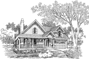 Exterior - Front Elevation for Country House Plan #929-644 - 3 bed, 2.5 bath