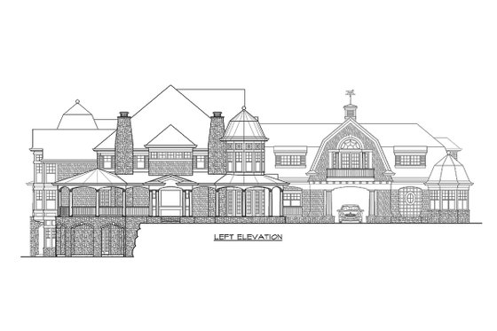 Exterior - Other Elevation 3 for Colonial House Plan #132-571 - 5 bed, 6.5 bath