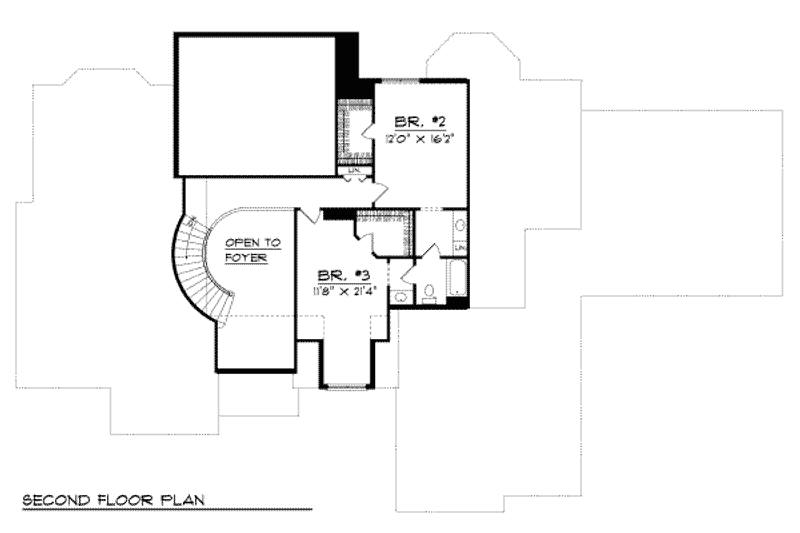 Home Plan - Floor Plan - Upper Floor for European House Plan #70-531 - 3 bed, 2.5 bath