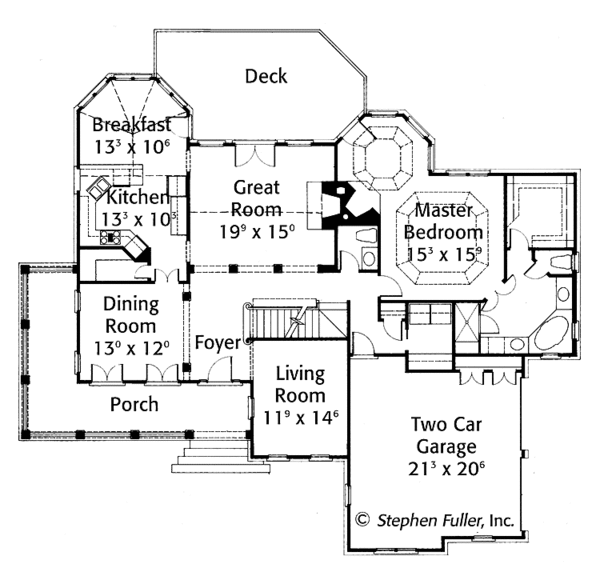 House Design - Country Floor Plan - Main Floor Plan #429-309