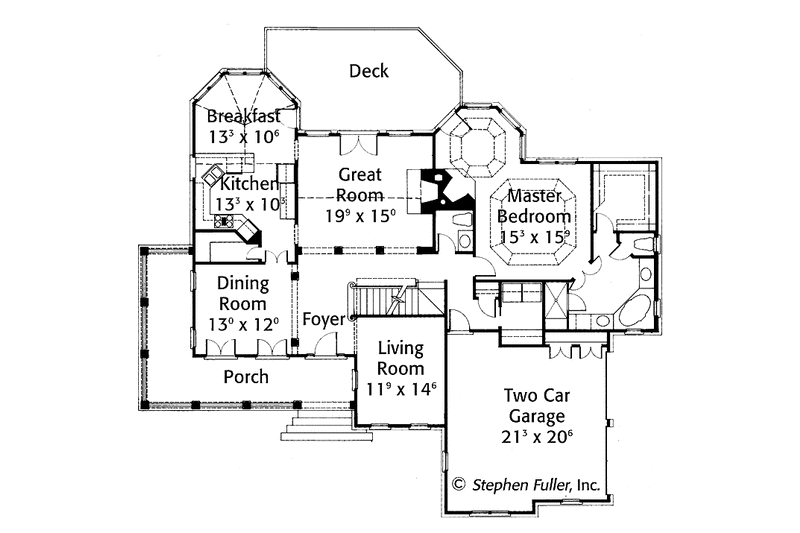 Home Plan - Floor Plan - Main Floor for Country House Plan #429-309 - 4 bed, 3.5 bath