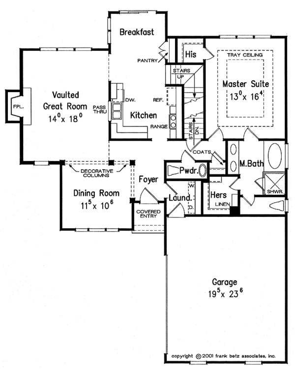 Home Plan - Colonial Floor Plan - Main Floor Plan #927-607