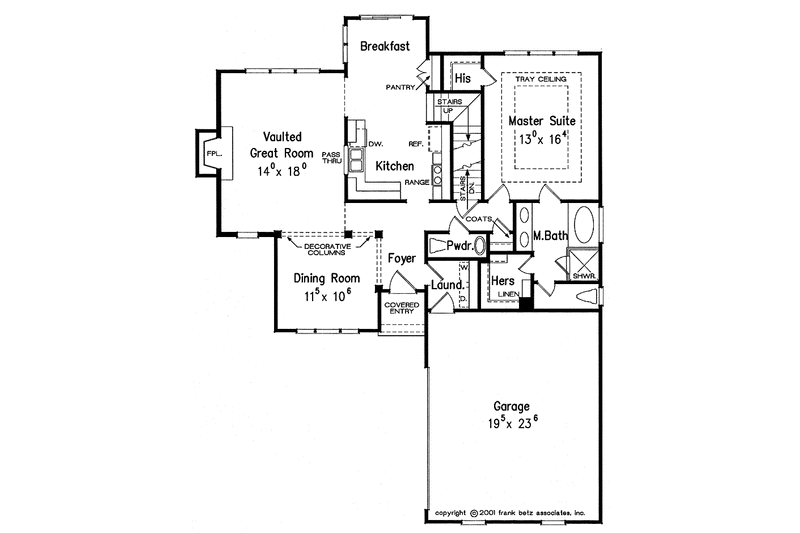 Home Plan - Floor Plan - Main Floor for Colonial House Plan #927-607 - 3 bed, 2.5 bath