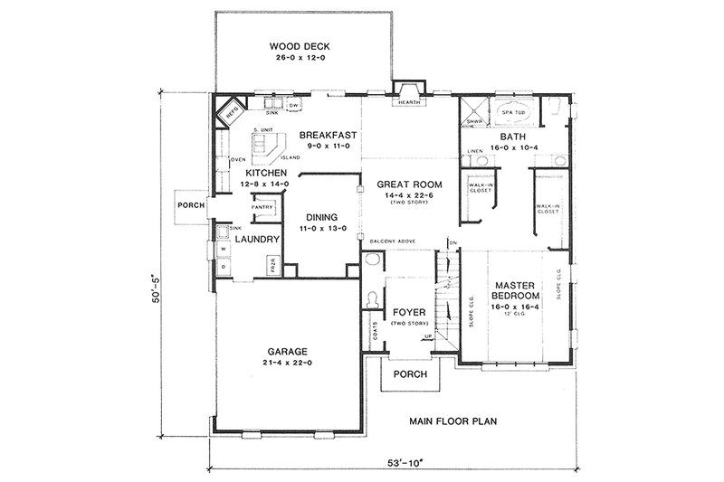 Architectural House Design - Main Floor Plan - 2700 square foot European home