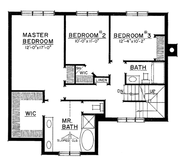 Dream House Plan - Country Floor Plan - Upper Floor Plan #1016-90