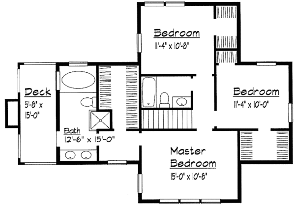 House Design - Country Floor Plan - Upper Floor Plan #1051-3