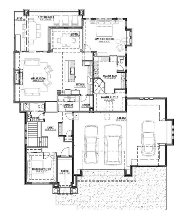 Dream House Plan - Ranch Floor Plan - Main Floor Plan #1069-6