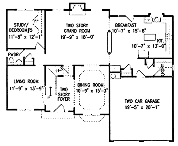 Dream House Plan - Country Floor Plan - Main Floor Plan #54-246