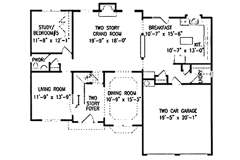 Home Plan - Floor Plan - Main Floor for Country House Plan #54-246 - 5 bed, 2.5 bath