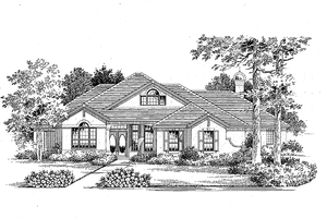 House Plan Design - Exterior - Front Elevation for Ranch House Plan #999-16 - 5 bed, 4 bath