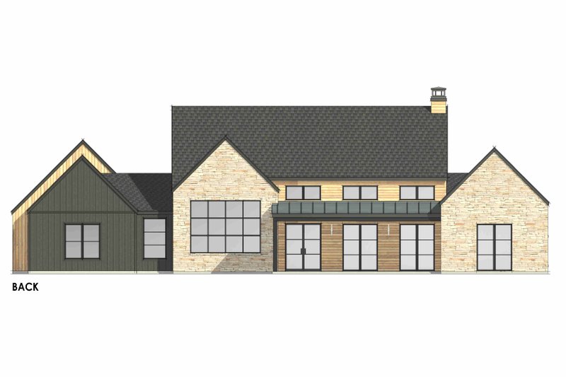 Dream House Plan - Exterior - Rear Elevation 2 for Modern House Plan #1096-51 - 4 bed, 3.5 bath