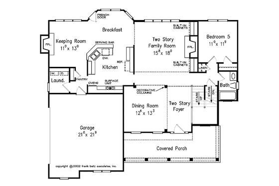 Floor Plan - Main Floor for Colonial House Plan #927-889 - 5 bed, 4 bath