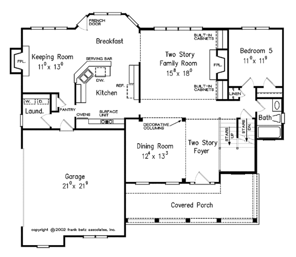 House Plan Design - Colonial Floor Plan - Main Floor Plan #927-889