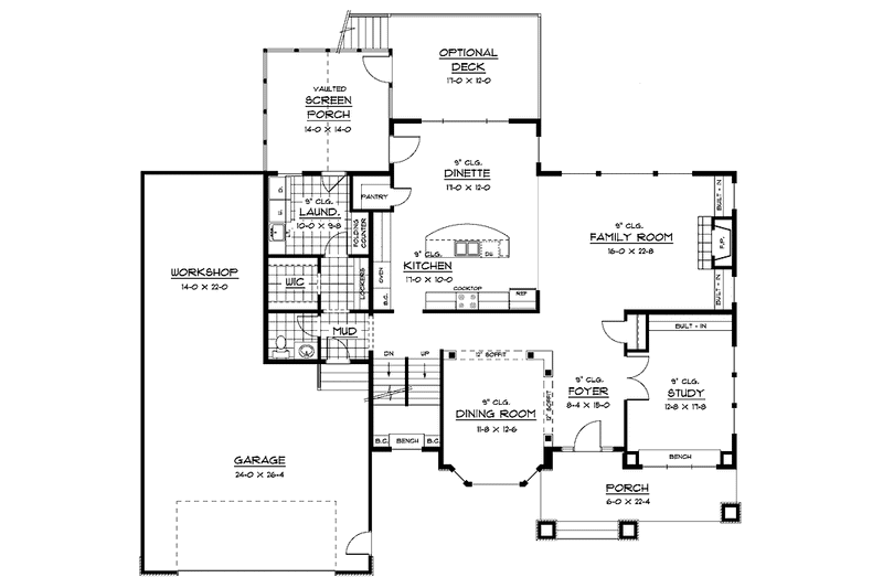 Home Plan - Floor Plan - Main Floor for Traditional House Plan #51-658 - 3 bed, 2.5 bath