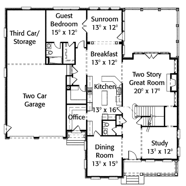 Dream House Plan - Colonial Floor Plan - Main Floor Plan #429-325