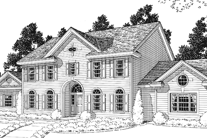 Dream House Plan - Colonial Exterior - Front Elevation Plan #1029-8