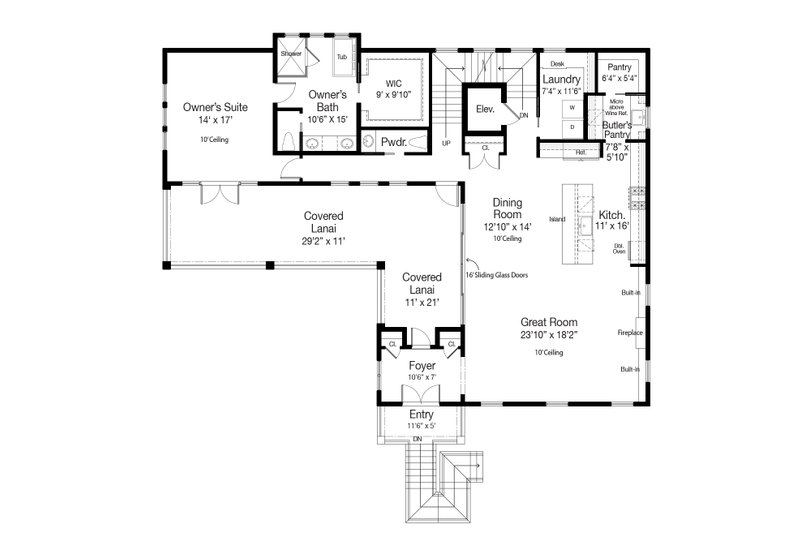 Home Plan - Floor Plan - Main Floor for Traditional House Plan #938-160 - 3 bed, 3.5 bath