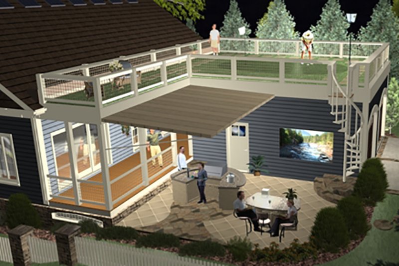 Home Plan - Exterior - Rear Elevation 1 for Craftsman House Plan #56-629 - 3 bed, 2 bath