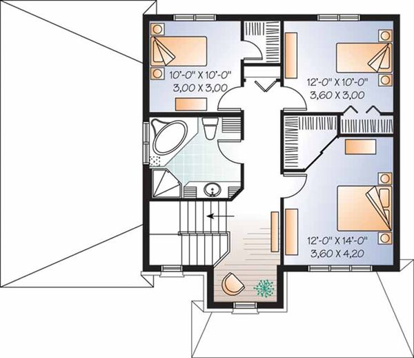 House Design - Country Floor Plan - Upper Floor Plan #23-2466