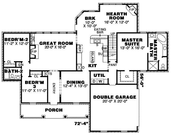 Dream House Plan - Traditional Floor Plan - Main Floor Plan #34-158