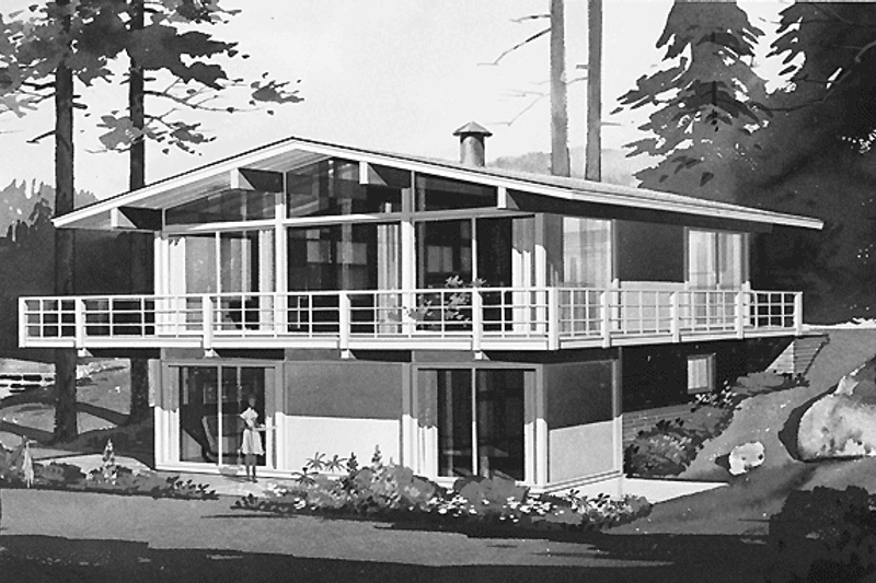 House Blueprint - Contemporary Exterior - Front Elevation Plan #72-530