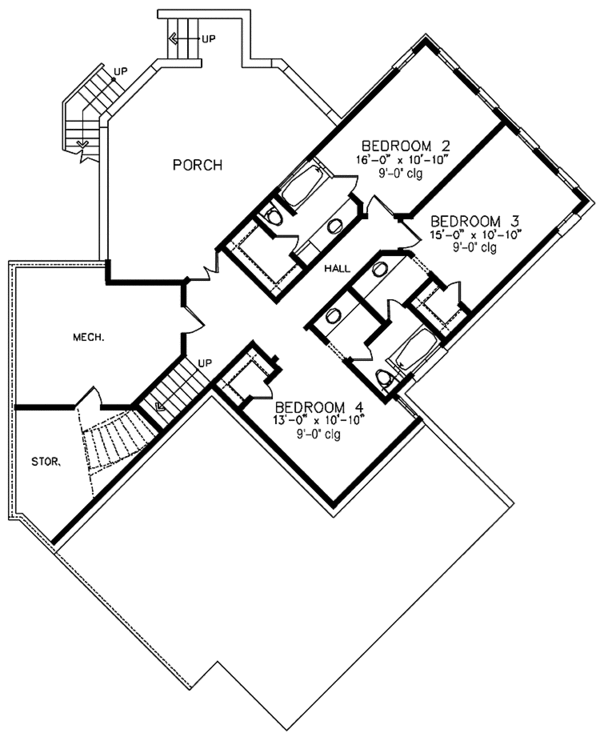 Architectural House Design - Mediterranean Floor Plan - Lower Floor Plan #1021-1