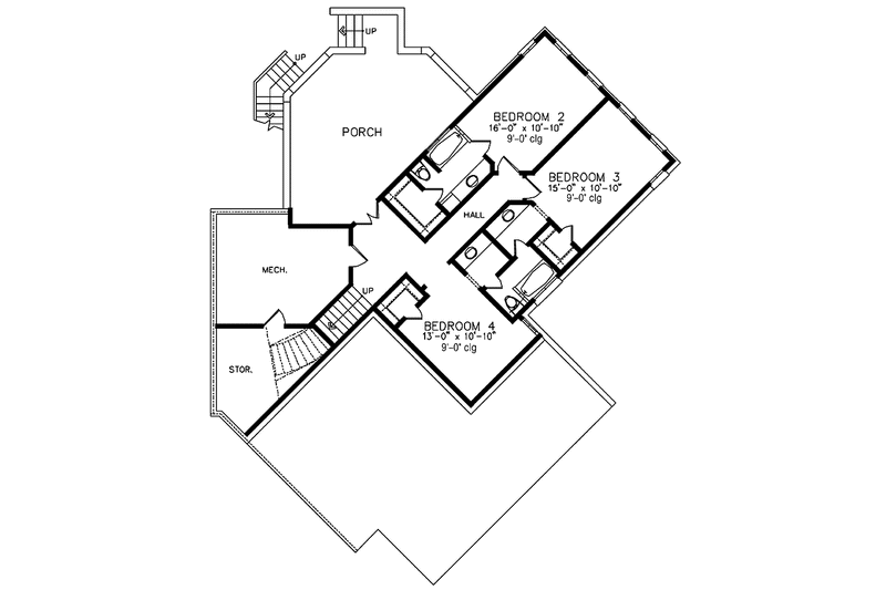 Home Plan - Floor Plan - Lower Floor for Mediterranean House Plan #1021-1 - 4 bed, 4 bath