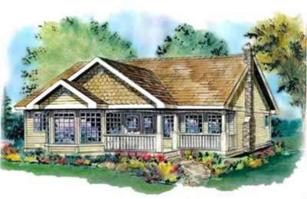 Traditional Style House Plan - 3 Beds 2 Baths 1368 Sq/Ft Plan #18-324