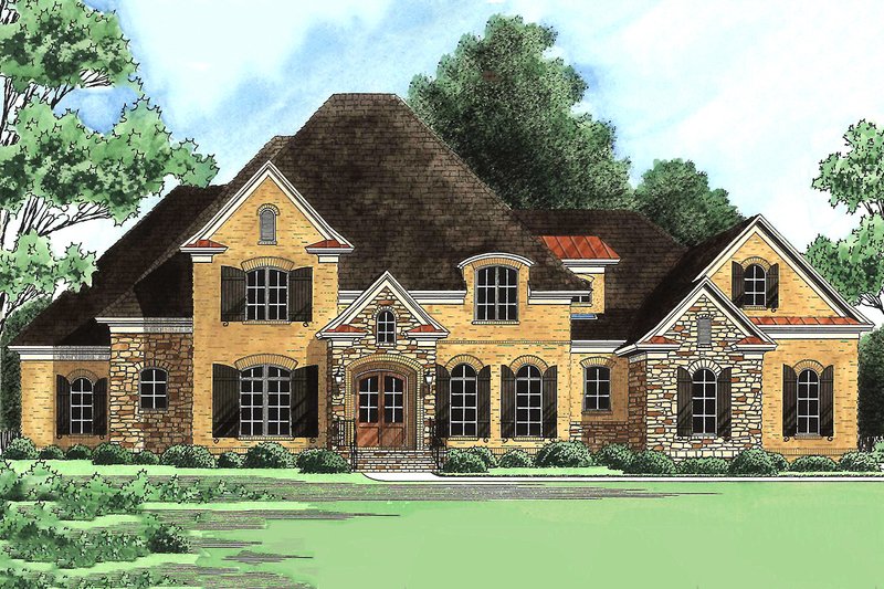 Dream House Plan - Exterior - Front Elevation 4 for European House Plan #1054-30 - 4 bed, 4.5 bath