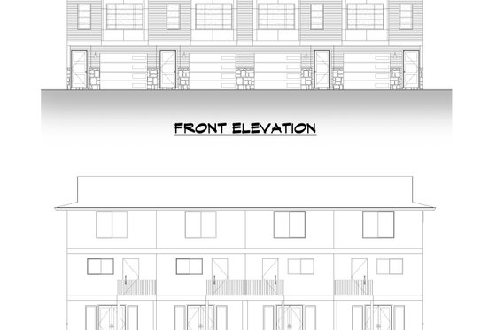 Exterior - Front Elevation 3 for Contemporary House Plan #1066-218 - 8 bed, 8.5 bath