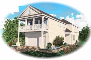 Southern Exterior - Front Elevation Plan #81-112