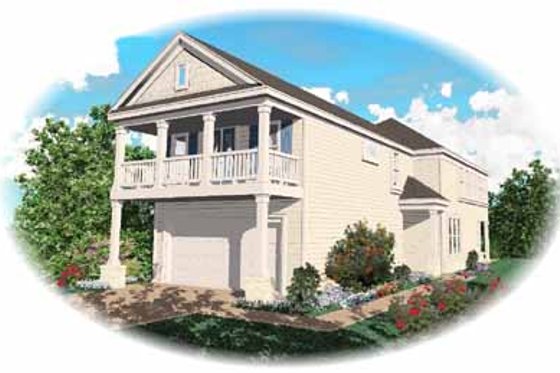 Exterior - Front Elevation for Southern House Plan #81-112 - 3 bed, 2.5 bath